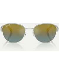 Ray-Ban - Square Polarised Sunglasses With Mirrored Lens - Lyst