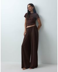 ASOS - Lounge Mix & Match Rib Wide Leg Bottom - Lyst
