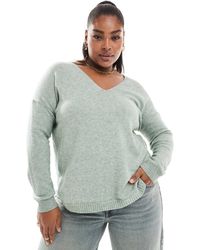ONLY - Pull col en v - clair chiné - Lyst