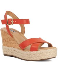 Dune - Kindest Cork And Woven Wedge Sandals - Lyst