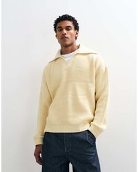 ASOS - Oversized Knitted Extreme Open Collar Polo Jumper - Lyst
