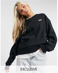 Vans Черный Флисовый Свитшот В Стиле Oversized С Маленьким Логотипом Слева На Груди Эксклюзивно Для Asos-черный Цвет