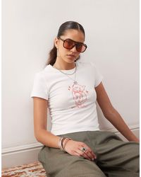 Noisy May - Baby Tee With Cat Graphic - Lyst
