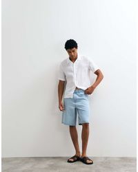 ASOS - Loose Textured Denim Jorts - Lyst