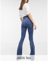 ASOS Asos Design Tall Hourglass High Rise 'lift And Contour' Flare Jeans - Blue