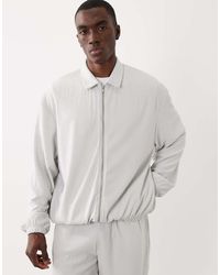 ASOS - Oversized Geribbeld Harrington Jack Met Rits - Lyst