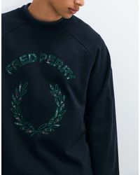 Fred Perry - Tartan Applique Sweatshirt - Lyst