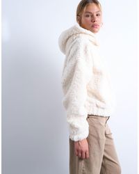 TOPSHOP - Borg Oversized Hoodie - Lyst