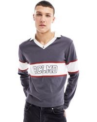 Reclaimed (vintage) - Long Sleeve Polo Top With Print - Lyst