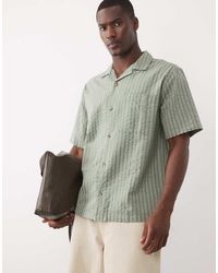 ASOS - Relaxed Seersucker Striped Shirt - Lyst
