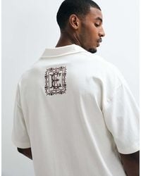 ASOS - Heavyweight Boxy Oversized Polo With Chest Embroidery - Lyst