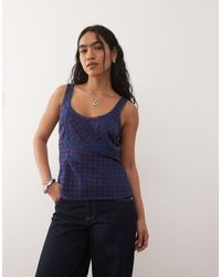 Reclaimed Vintage - Cami Tea Top With Lace Trims - Lyst