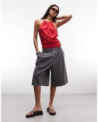 Weekday - Ruched Halter Neck Top With Open Back - Lyst