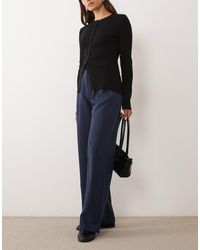 Abercrombie & Fitch - Sloane High Rise Wide Leg Trousers With Belt - Lyst