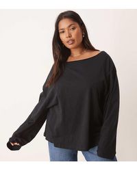 ASOS - Asos Design Curve Off Shoulder Long Sleeve Tee - Lyst