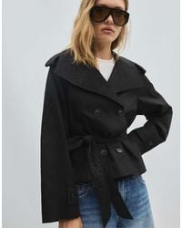 Stradivarius - High Neck Trench Coat With Belt - Lyst