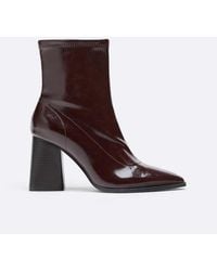 Stradivarius - Patent-Effect Heeled Ankle Boots - Lyst