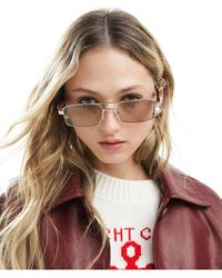 ASOS - 90s Metal Square Sunglasses With Temple Detail - Lyst