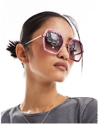 A.J. Morgan - Oversized Glitter Sunglasses - Lyst