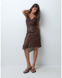 Motel - Quinn Asymm Sequin Midi Dress - Lyst