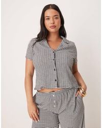 ASOS - Asos Design Curve Shrunken Revere Collar Shirt Co-ord - Lyst