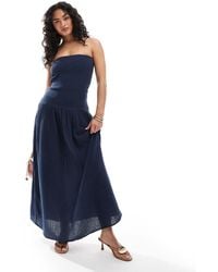 Pull&Bear - – gerafftes maxikleid - Lyst