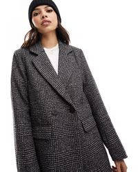 Vila - Double Breasted Wool Blazer Coat - Lyst