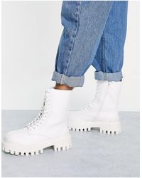 Botas blancas planas con suela gruesa carla ASOS de color Blanco | Lyst