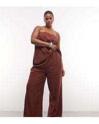 ASOS - Asos Design Curve Pull On Wide Leg Trousers With Split - Lyst