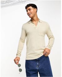 Only & Sons - Polo en maille à manches longues - beige - Lyst