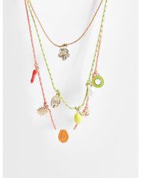 Accessorize - 3 Pack Cord Charm Necklaces - Lyst