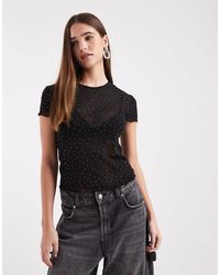 ASOS - – knapp geschnittenes t-shirt aus strukturiertem netzstoff - Lyst