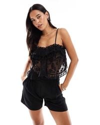 Miss Selfridge - Babydoll-Top Van Premium Kant - Lyst
