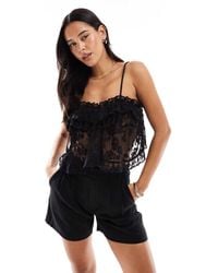 Miss Selfridge - Babydoll-Top Van Premium Kant - Lyst
