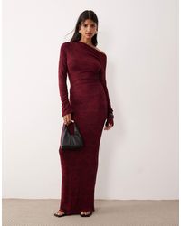 SNDY'S - Asymmetric Off Shoulder Bodycon Maxi Dress - Lyst