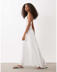 Mango - Teen Crochet Detail Halterneck Maxi Dress - Lyst
