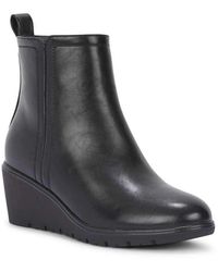 SEQWL - Wedge Heel Ankle Booties With Cleated Sole And Pull Tab - Lyst