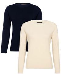 French Connection - 2 Pack Cosy Soft Touch Crew Neck Raglan Jumper - Lyst
