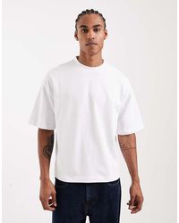 ASOS - Camiseta Blanca De Corte Cuadrado Extragrande De Tejido Muy Grueso De Circular Design Collection - Lyst