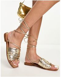 Free People - Strap Detail Flat Sandals - Lyst