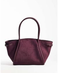 ASOS - Faux Suede Belted Tote Bag - Lyst