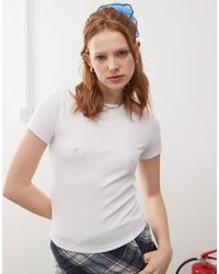 Collusion - Pointelle Fitted T-shirt - Lyst