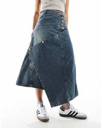 Collusion - Iconic Reworked Asymmetric Denim Maxi Skirt - Lyst