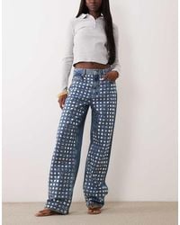 Mango - Circle 100% Cotton Straight Jean With Discs - Lyst