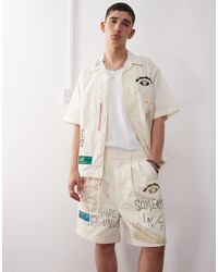 Aape By A Bathing Ape - Aape By A Bathing Ape Multi Logo College Shorts - Lyst
