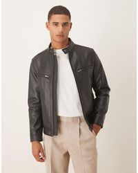 Mango - – kragenlose jacke aus kunstleder - Lyst