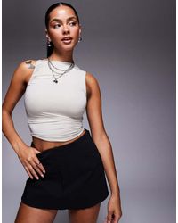 Oh Polly - Kirbie Asymmetric Ruched Tank Top - Lyst