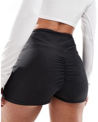 ASOS - High Waisted Shorts With Ruched Back Seam - Lyst