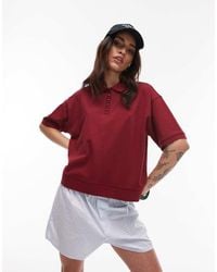 TOPSHOP - Short Sleeve Boxy Polo - Lyst