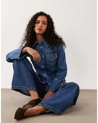 BOSS - Fitted Denim Shirt - Lyst